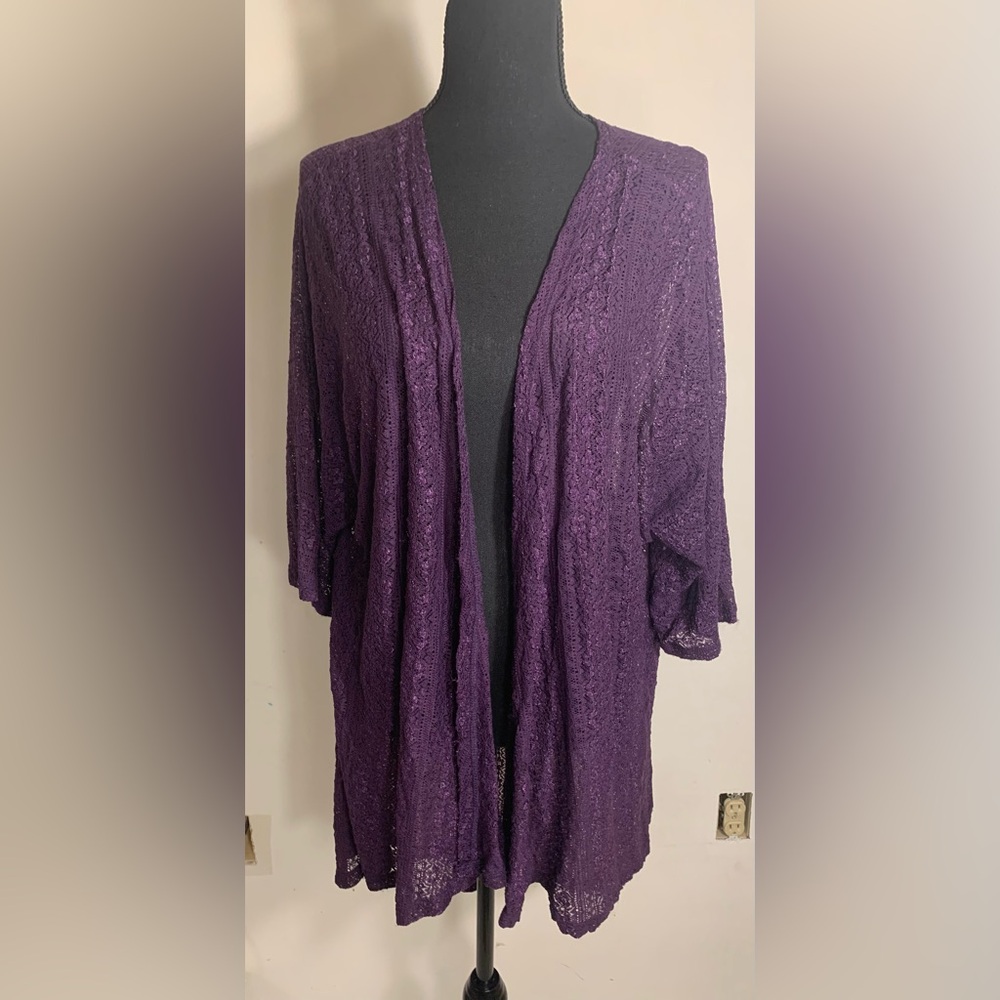 Lularoe Women’s Deep Purple Nylon Cardigan size M